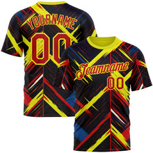 Load image into Gallery viewer, Custom Black Red Light Yellow-Blue 3D Pattern Design Germany Sportswear Performance T-Shirt