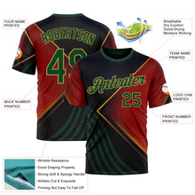 Загрузить изображение в средство просмотра галереи, Custom Black Green Red-Old Gold 3D Pattern Design Germany Meixico Sportswear Performance T-Shirt