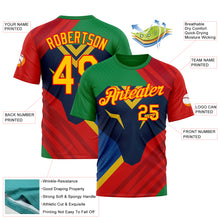 Charger l'image dans la galerie, Custom Green Yellow Blue-Fire Red 3D Pattern Design Mexico Brazil Sportswear Performance T-Shirt