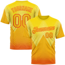Загрузить изображение в средство просмотра галереи, Custom Yellow Orange 3D Pattern Design Spain Sportswear Performance T-Shirt