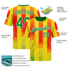 Загрузить изображение в средство просмотра галереи, Custom Yellow Grass Green Red-White 3D Pattern Design Mexico Africa Sportswear Performance T-Shirt
