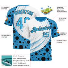 Load image into Gallery viewer, Custom White Sky Blue-Black 3D Pattern Design Argentina Sportswear Performance T-Shirt