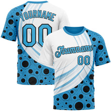 Load image into Gallery viewer, Custom White Sky Blue-Black 3D Pattern Design Argentina Sportswear Performance T-Shirt