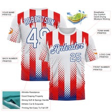 Загрузить изображение в средство просмотра галереи, Custom White Red-Royal 3D Pattern Design USA Inspired America Sportswear Performance T-Shirt