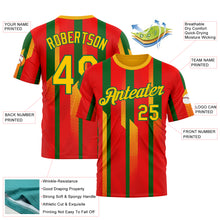 Charger l'image dans la galerie, Custom Red Yellow-Kelly Green 3D Pattern Design Mexico Africa Sportswear Performance T-Shirt