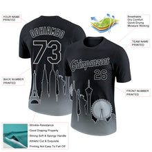 Load image into Gallery viewer, Custom Black Silver 3D Las Vegas City Edition Fade Fashion Performance T-Shirt