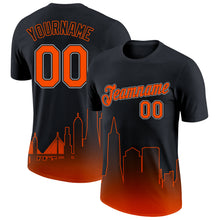 Загрузить изображение в средство просмотра галереи, Custom Black Orange-Gray 3D San Francisco City Edition Fade Fashion Performance T-Shirt