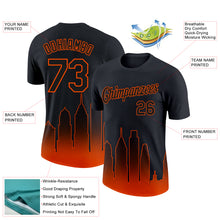 Load image into Gallery viewer, Custom Black Orange 3D Philadelphia City Edition Fade Fashion Performance T-Shirt