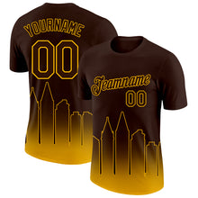 Laden Sie das Bild in den Galerie-Viewer, Custom Brown Gold 3D San Diego City Edition Fade Fashion Performance T-Shirt