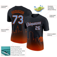 Загрузить изображение в средство просмотра галереи, Custom Black Powder Blue-Orange 3D Miami City Edition Fade Fashion Performance T-Shirt