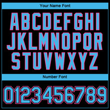 Laden Sie das Bild in den Galerie-Viewer, Custom Black Sky Blue-Pink 3D Miami City Edition Fade Fashion Performance T-Shirt