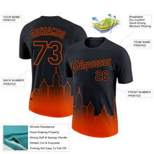 Загрузить изображение в средство просмотра галереи, Custom Black Orange 3D Baltimore City Edition Fade Fashion Performance T-Shirt