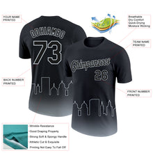 Charger l'image dans la galerie, Custom Black Silver 3D Oakland City Edition Fade Fashion Performance T-Shirt