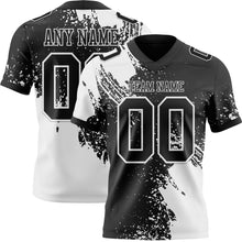 Загрузить изображение в средство просмотра галереи, Custom Black White 3D Pattern Abstract Brush Stroke Authentic Football Jersey