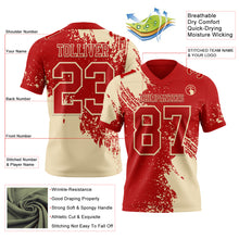 Загрузить изображение в средство просмотра галереи, Custom Red Cream 3D Pattern Abstract Brush Stroke Authentic Football Jersey