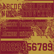 Загрузить изображение в средство просмотра галереи, Custom Crimson Old Gold 3D Pattern Abstract Brush Stroke Authentic Football Jersey