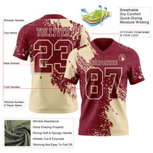 Загрузить изображение в средство просмотра галереи, Custom Crimson Cream 3D Pattern Abstract Brush Stroke Authentic Football Jersey