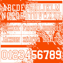 Load image into Gallery viewer, Custom White Orange 3D Pattern Abstract Brush Stroke Authentic Football Jersey