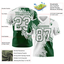Загрузить изображение в средство просмотра галереи, Custom White Green 3D Pattern Abstract Brush Stroke Authentic Football Jersey