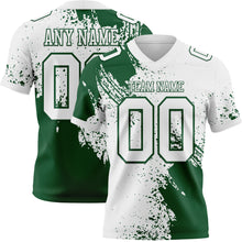 Загрузить изображение в средство просмотра галереи, Custom White Green 3D Pattern Abstract Brush Stroke Authentic Football Jersey