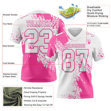 Load image into Gallery viewer, Custom White Pink 3D Pattern Abstract Brush Stroke Authentic Football Jersey