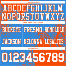 Load image into Gallery viewer, Custom Powder Blue White-Orange 3D Pattern Abstract Brush Stroke Authentic Football Jersey