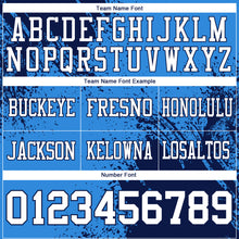 Load image into Gallery viewer, Custom Powder Blue White-Navy 3D Pattern Abstract Brush Stroke Authentic Football Jersey