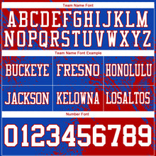 Load image into Gallery viewer, Custom Thunder Blue White-Red 3D Pattern Abstract Brush Stroke Authentic Football Jersey