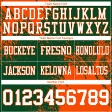 Загрузить изображение в средство просмотра галереи, Custom Green White-Orange 3D Pattern Abstract Brush Stroke Authentic Football Jersey