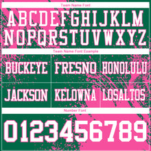Загрузить изображение в средство просмотра галереи, Custom Kelly Green White-Pink 3D Pattern Abstract Brush Stroke Authentic Football Jersey