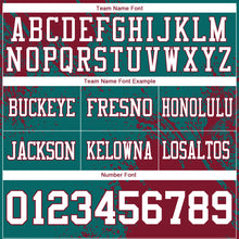 Загрузить изображение в средство просмотра галереи, Custom Teal White-Crimson 3D Pattern Abstract Brush Stroke Authentic Football Jersey
