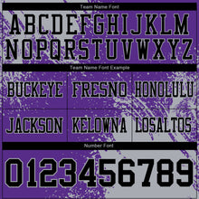 Загрузить изображение в средство просмотра галереи, Custom Purple Black-Gray 3D Pattern Abstract Brush Stroke Authentic Football Jersey