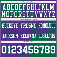 Загрузить изображение в средство просмотра галереи, Custom Purple White-Kelly Green 3D Pattern Abstract Brush Stroke Authentic Football Jersey