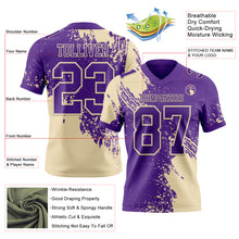 Загрузить изображение в средство просмотра галереи, Custom Purple Cream 3D Pattern Abstract Brush Stroke Authentic Football Jersey
