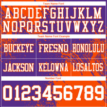 Загрузить изображение в средство просмотра галереи, Custom Purple White-Orange 3D Pattern Abstract Brush Stroke Authentic Football Jersey