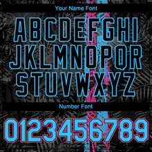 Charger l'image dans la galerie, Custom Black Pink-Sky Blue 3D Hawaii Tropical Palm Leaves Authentic Baseball Jersey