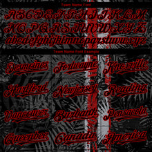 Charger l'image dans la galerie, Custom Black Red 3D Hawaii Tropical Palm Leaves Authentic Baseball Jersey