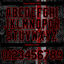 Charger l'image dans la galerie, Custom Black Red 3D Hawaii Tropical Palm Leaves Authentic Baseball Jersey