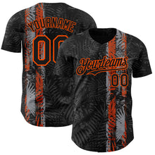 Charger l'image dans la galerie, Custom Black Orange 3D Hawaii Tropical Palm Leaves Authentic Baseball Jersey