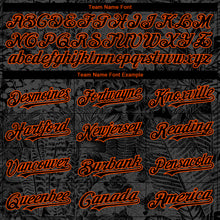 Load image into Gallery viewer, Custom Black Orange 3D Hawaii Tropical Palm Leaves And Animal Leopard Authentic Baseball Jersey