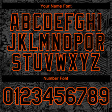 Load image into Gallery viewer, Custom Black Orange 3D Hawaii Tropical Palm Leaves And Animal Leopard Authentic Baseball Jersey