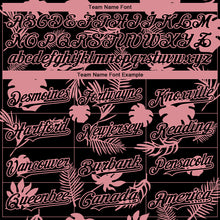 Load image into Gallery viewer, Custom Black Medium Pink 3D Hawaii Palm Leaves Authentic Baseball Jersey