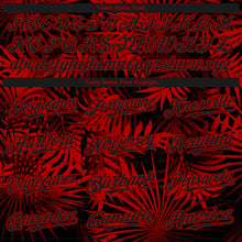 Charger l'image dans la galerie, Custom Black Red 3D Hawaii Palm Leaves Authentic Baseball Jersey