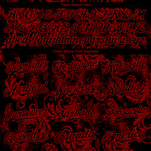 Charger l'image dans la galerie, Custom Black Red 3D Pattern Design Flower Authentic Baseball Jersey