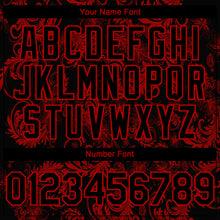 Charger l'image dans la galerie, Custom Black Red 3D Pattern Design Flower Authentic Baseball Jersey