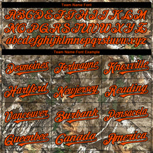 Laden Sie das Bild in den Galerie-Viewer, Custom Camo Orange-Black 3D Woodland Camo Authentic Salute To Service Authentic Baseball Jersey