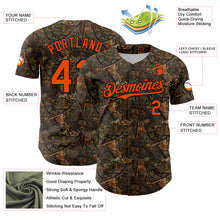 Laden Sie das Bild in den Galerie-Viewer, Custom Camo Orange-Black 3D Woodland Camo Authentic Salute To Service Authentic Baseball Jersey