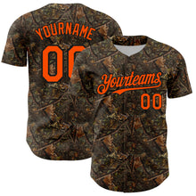 Laden Sie das Bild in den Galerie-Viewer, Custom Camo Orange-Black 3D Woodland Camo Authentic Salute To Service Authentic Baseball Jersey