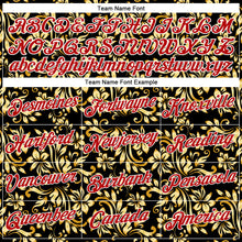 Загрузить изображение в средство просмотра галереи, Custom Stitched Black Red-White 3D Pattern Design Golden Subtle Floral Sports Pullover Sweatshirt Hoodie