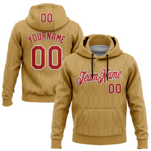 Загрузить изображение в средство просмотра галереи, Custom Stitched Old Gold Red Steel Gray-White 3D Pattern Design Curve Line Geometric Shape Sports Pullover Sweatshirt Hoodie